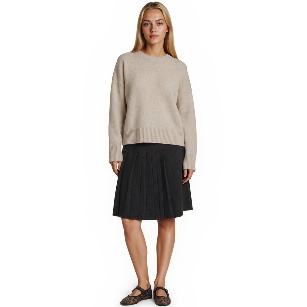 Jack Winter Vintage Women's Size 10‎ Charcoal Wool Blend Pleated Midi Skirt